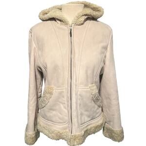 Vintage Mudd Faux Suede Beige Coat Size Large